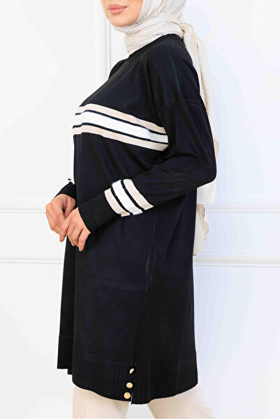 benguen ριγέ Mercerized Tunic K5020 Μαύρο