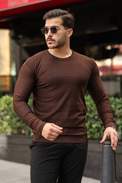 Ekince Men's Crew Neck Long Sleeve Knitwear