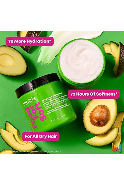 Matrix ,Food For Soft,Intense Moisturizing Treatment Mask,With Hyaluronic Acid And Avocado Oil,500ml