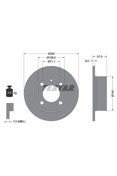 TEXTAR Disc Frana Citroen Xantia