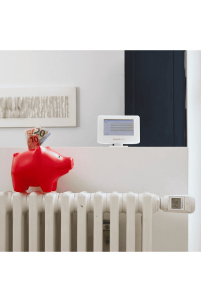 Honeywell Home Kit termostat de ambient si 5 capete termostat smart pentru calorifer Honeywell Home, Wi-Fi, cont...