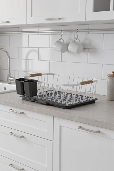 Teknotel Tek Katlı Bulaşıklık Tabaklık Oluklu Tepsi Bulaşık Kurutmalık Beyaz ...