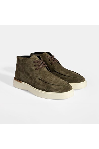 Desa Men's Green Lace-Up Suede Boots