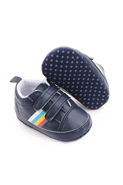 BebeNou Pantofi sport bleumarin pentru bebeluși cu dungi multicolore - chd267...