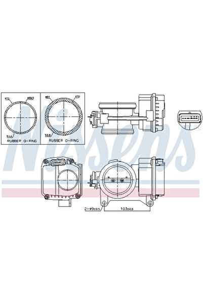 Nissens Carcasa Clapeta Dacia Duster/Logan/Sandero Renault Clio 2/Espace 4/Ka...