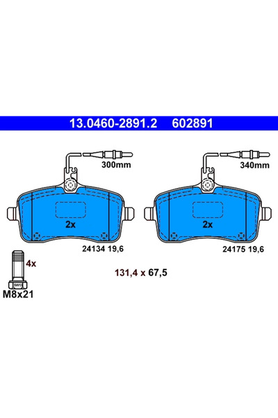 Ate Set Placute Frana Frana Disc Peugeot 407