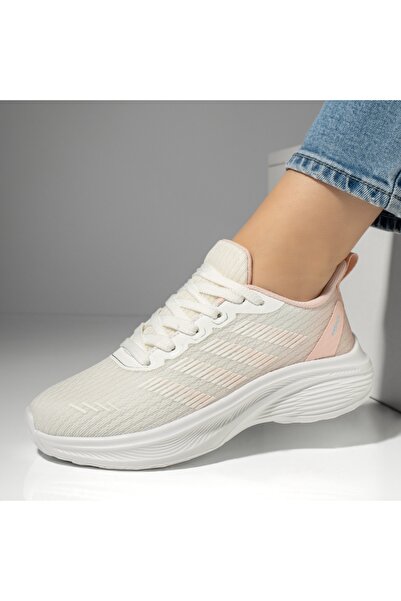 Modlet.ro Women's white and pink thick-soled sports shoes MOD13046