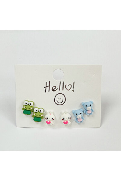 Perissy 3 أزواج من الأقراط للأطفال على شكل حيوانات