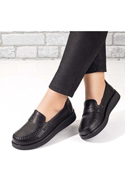 Modlet.ro Women's black low-sole loafers MOD10005