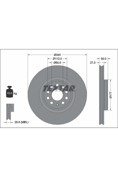 TEXTAR Disc Frana Audi Q4 Cupra Born