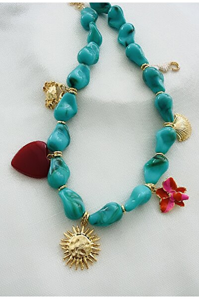 VNS Accessories قلادة من الخرز الأكريليك على الطراز الباروكي من سلسلة خاصة