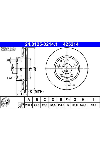 Ate Set Discuri Frana Mazda 3 2013-2019