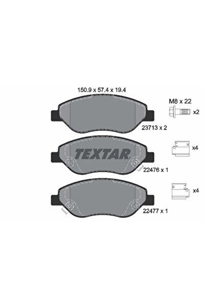 TEXTAR Комплект спирачни накладки за дискови спирачки Fiat Tipo