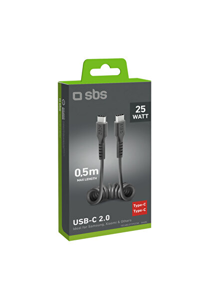 Other Kabel przewód spiralny USB-C 0.5m - czarny