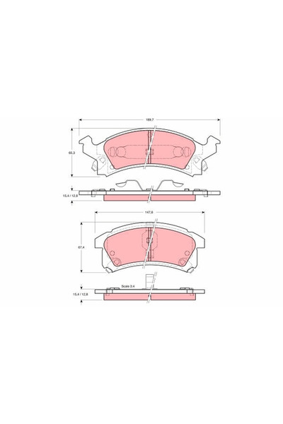 TRW Set Placute Frana Frana Disc Buick Skylark Chevrolet Beretta Cupe/Cavalie...