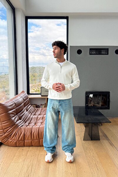 Flaw Wear Basic Zippered Knit Sweater