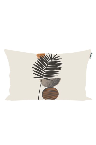 Sakallı Modern Palm Leaf Patterned Minimal Throw Pillow Cover Set of 2