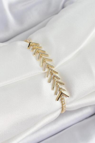 ArveCraft Brass Gold Color Zircon Stone Fish Scale Women's Bracelet