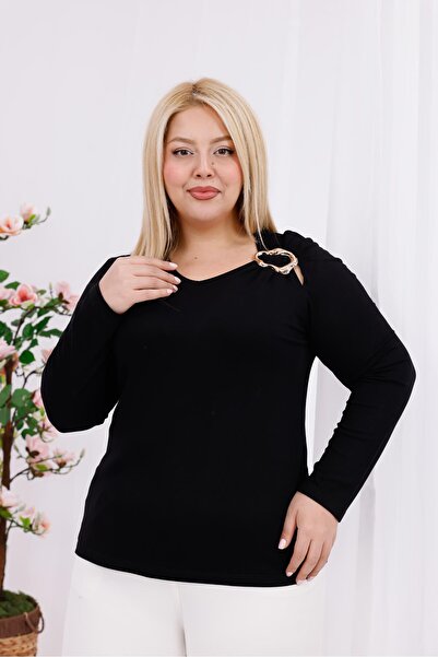 Siyezen Μπλούζα από ύφασμα Lycra Strawberry με λεπτομέρεια αγκράφα σε μεγάλο ...