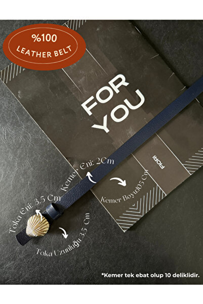 Fiori Genuine Leather Shell Buckle Women's Belt, Jacket Belt, Shirt Belt, Dress Belt