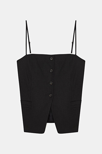 W Collection Black Linen Blouse