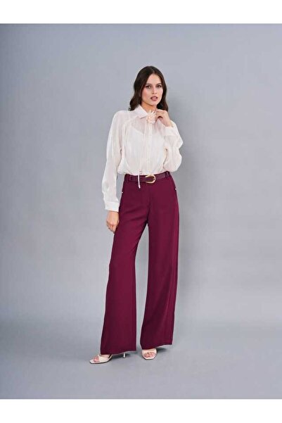 SERPİL Yüksek Bel Geniş Paça Kumaş Pantolon 50715