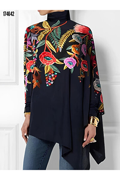 Modayakamoz Nova sezonska ženska bluza sa rolkama, asimetrična kroj mikro tka...