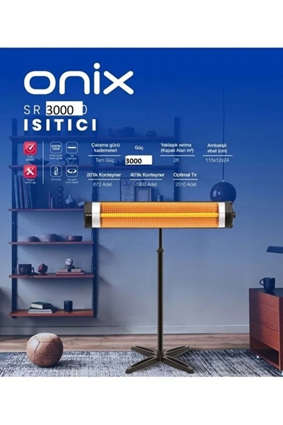 onix İnfrared Isıtıcı sr-3000 ayaklı soba ısıtıcı 2600w