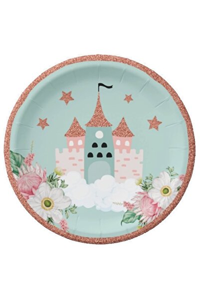 Tasarım Χάρτινο Πιάτο Πριγκίπισσα με Κάστρο 23 εκ. 8 Τεμάχια