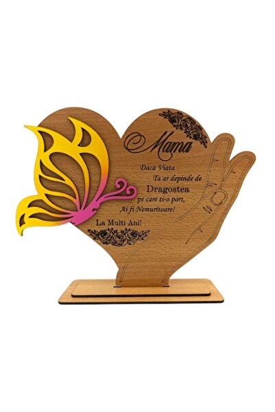 OEM Decoratiune tablou inima cu fluture, cadou personalizat cu mesaj standard...