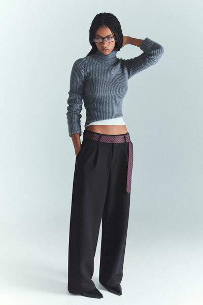 Bershka Fitilli dik yaka kazak