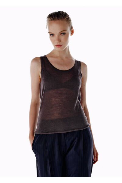 Knitss Ultrafine Merino Wool Blend Knitwear Top Dark Gray