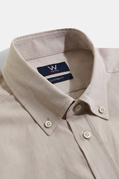 W Collection BEJ UZUN KOLLU GÖMLEK