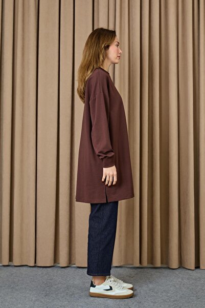 Puane Women's Pocket Detailed Tunic- 10719Tun - Brown