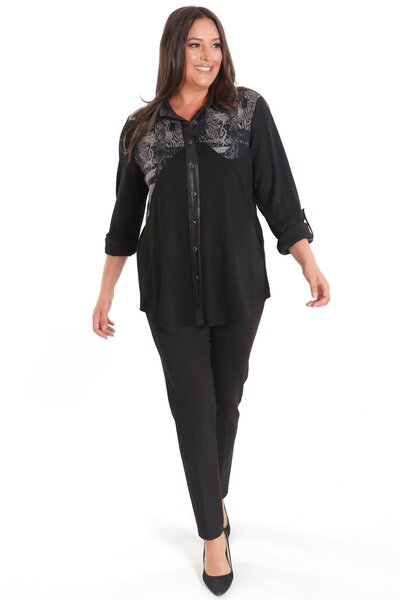 Metpoint Πλεκτό μπεζ πουκάμισο Trend42plus με ασύμμετρη κοπή