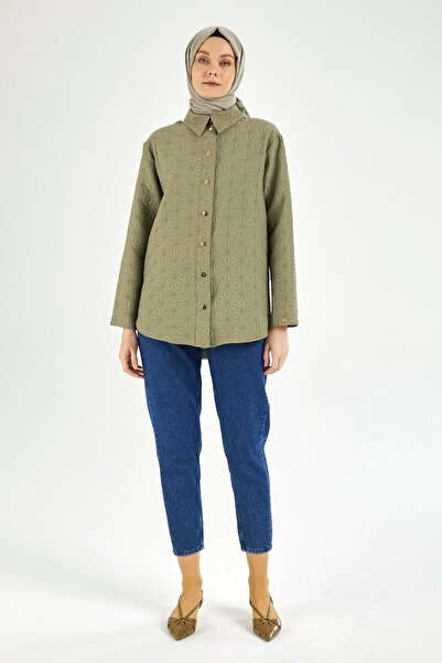 Armine TREND Shirt Collar Snap Button Jacket-Mould 25Yt532