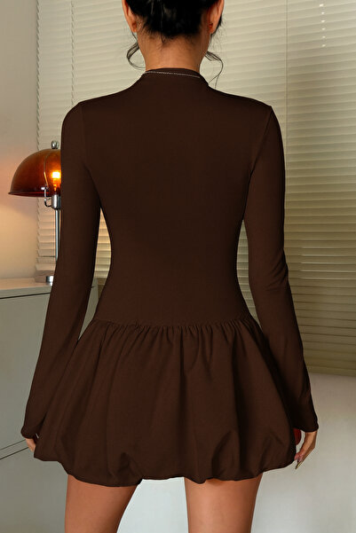 JE-TU Мини рокля с дълги ръкави и балонна пола JT9097