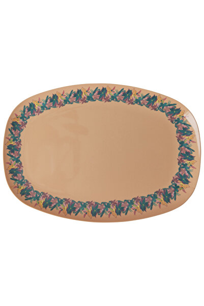 RICE Melamin Dikdörtgen Tabak - Yeşil Çiçek