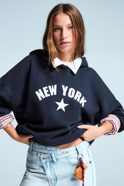 Bershka Printed hoodie