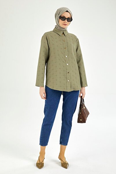 Armine TREND Shirt Collar Snap Button Jacket-Mould 25Yt532