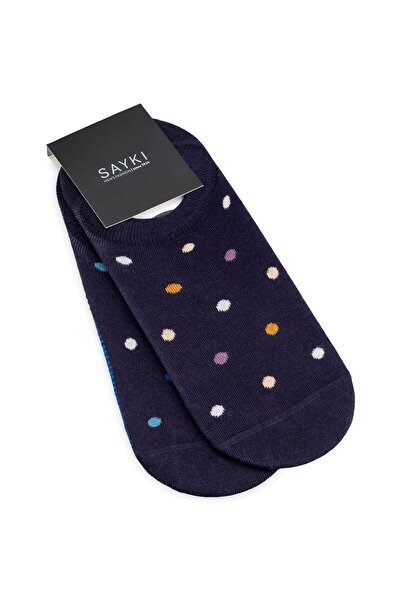 Hatemoğlu Orange - Navy Blue 2-Piece Polka Dot Ballerina Socks