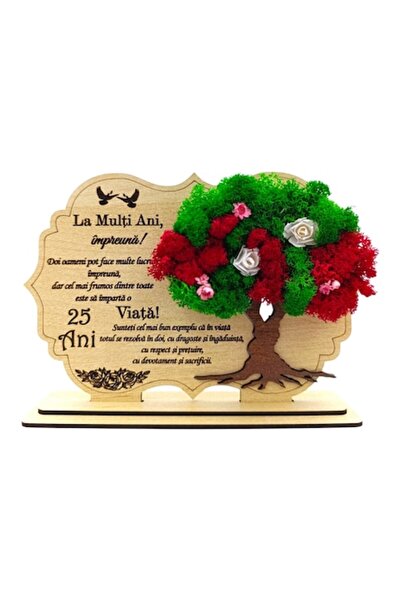 OEM Lichen decoration picture, personalized gift with message for 25 years together - 30x18cm