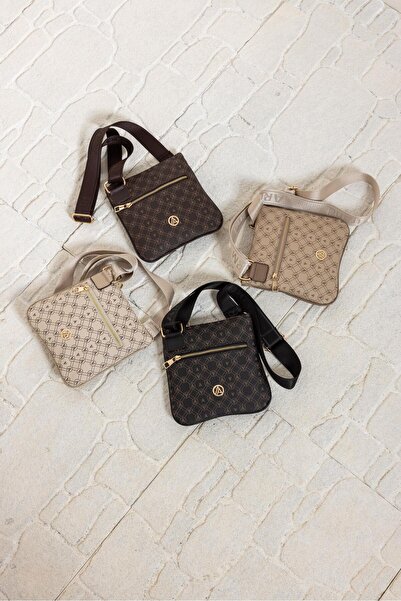 Armine TREND Zippered Bag with Adjustable Shoulder Strap-Brown Arm138