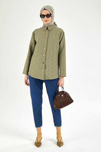 Armine TREND Shirt Collar Snap Button Jacket-Mould 25Yt532