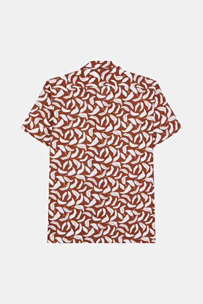 W Collection Brown Short Sleeve Printed Shirt