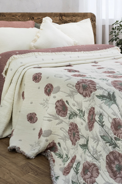 MEET MAYA NATURAL Geli̇nci̇k Pattern 7 Layer Muslin Quilt 240*260