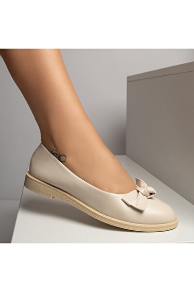 Modlet.ro Γυναικείες μπεζ Μπαλαρίνα με φιόγκο MOD11016