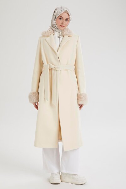 Armine TREND Mobile Fur-Capped Cap with Sleeves and Collar-Beige 24Kt816