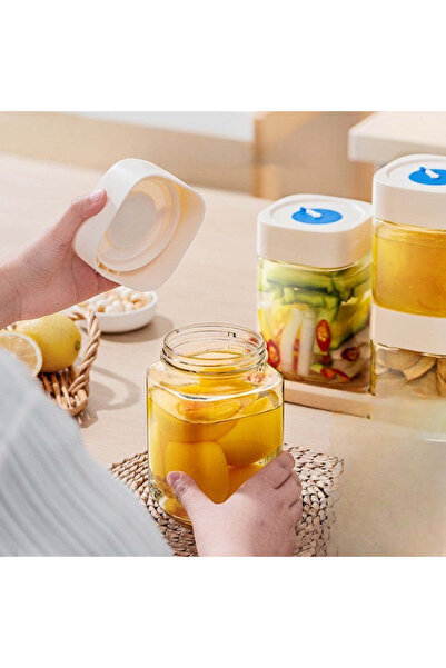 vivimall Borcan sticla ermetic 750 ml alb | FreshBox