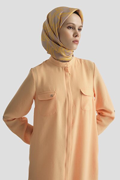 Armine TREND Tunic with Pockets on the Neck and Hidden Zipper-Salmon 25Yt4138